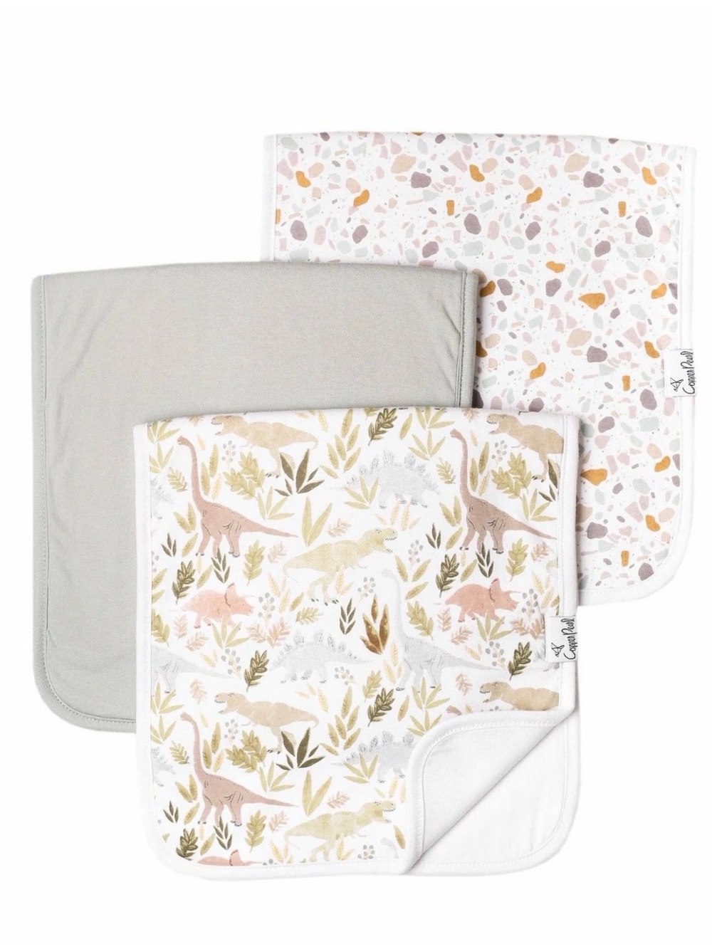 NWT Copper Pearl Premium Baby Burp Cloths 3-Pack Large Cotton Burp Cloth - Rex